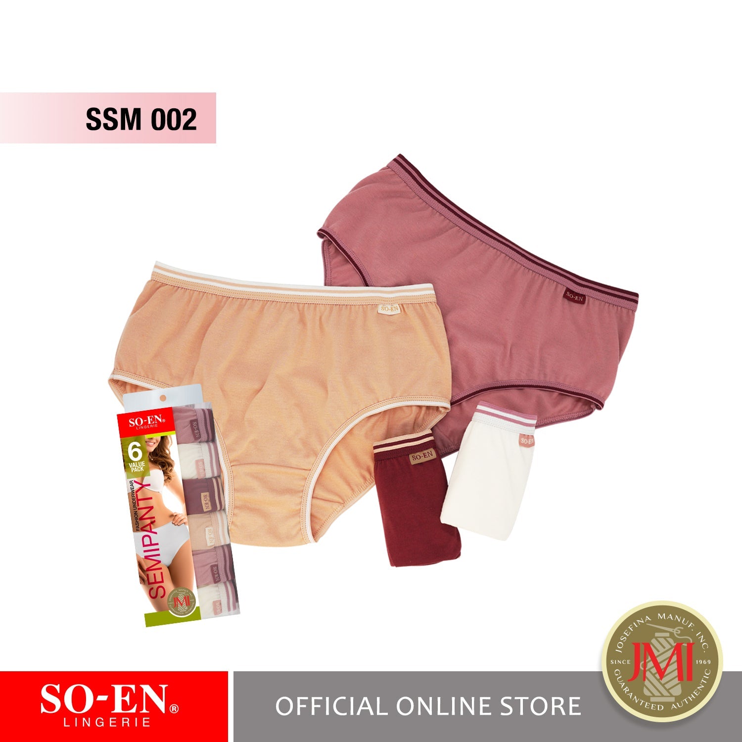 So-En (SOEN) Josefina Original Philippines Girls Panties Size S 21-23in  6-Pack